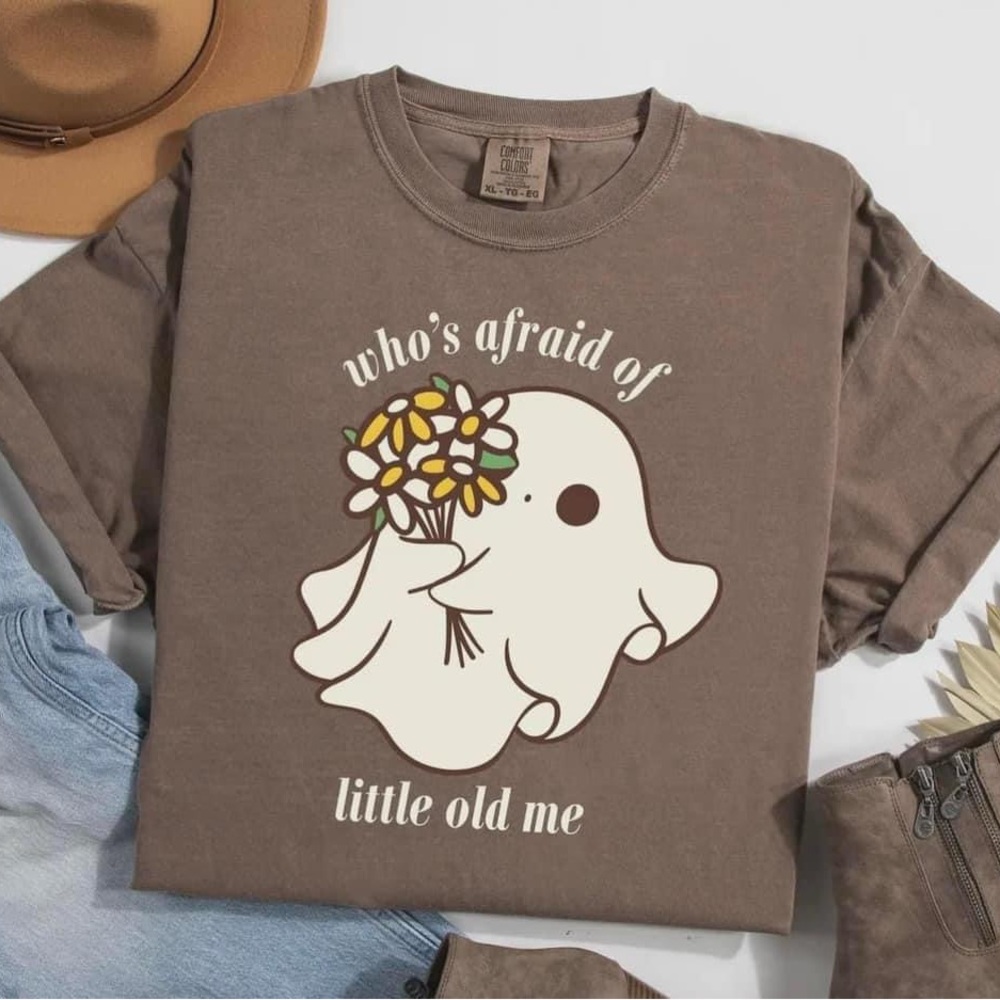 Who’s Afraid of Little Old Me Halloween tee NWT
